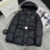프라다 25FW 후드 벨티드 패딩 블랙