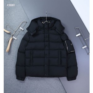[PRADA] 프라다 포켓 삼각로고 후드 구스 패딩 점퍼