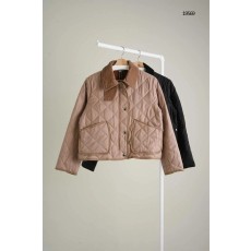 [BURBERRY] 버버리 코듀로이 카라 크롭 퀼팅 자켓