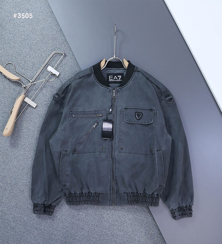 [EMPORIO ARMANI] 알마니 페이디드 워크 블루종 자켓