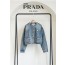 [PARDA] 프라다 여성 헨리넥 데님 블루종 쇼츠 자켓