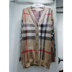 [BURBERRY] 버버리 체크 테크니컬 버튼 울 가디건