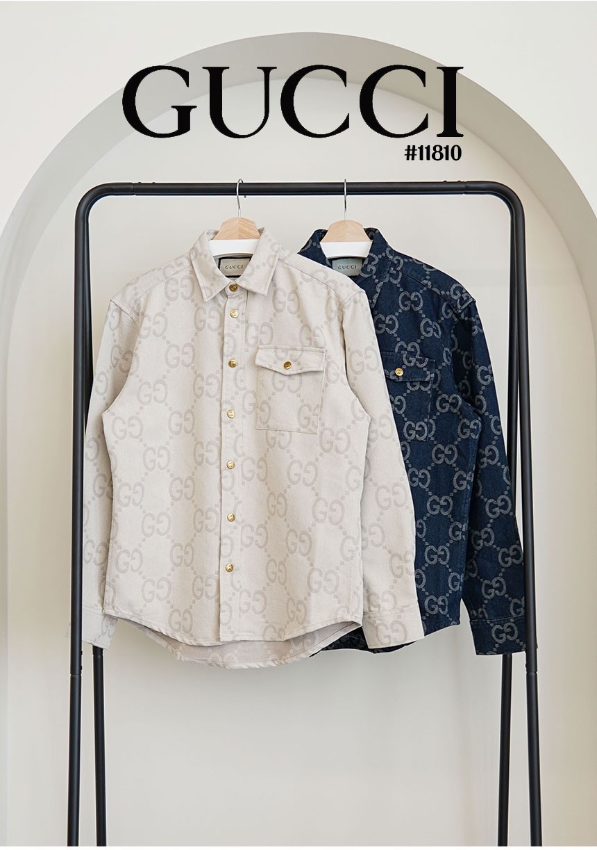 [GUCCI] 구찌 수입 남성 GG 자카드 데님 셔츠
