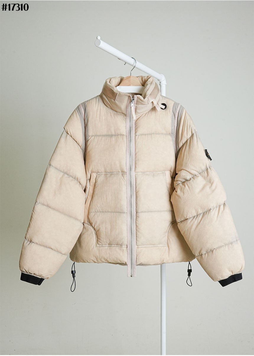 [STONE ISLAND] 스톤아일랜드 가먼트 다이드 크링클랩스 푸퍼 다운 자켓 (내장 후드)