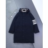 [THOM BROWNE] 톰브라운 사선 4바 풋볼 사이드라인 후드 롱 패딩 점퍼