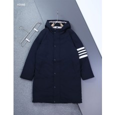 [THOM BROWNE] 톰브라운 사선 4바 풋볼 사이드라인 후드 롱 패딩 점퍼