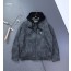 [PRADA]  프라다 삼각로고 기모 하이브리드 후드 레더 융기모 자켓