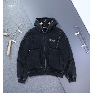 [BALENCIAGA] 발렌시아가 빈티지 피그먼트 워싱 기모 후드 자켓