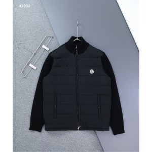 [MONCLER] 몽클레어 로고 패치 니트 패딩 자켓