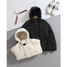 돌체앤가바나 [ D & G ] 실버 사각패치 덕다운 후드 패딩 자켓 입고