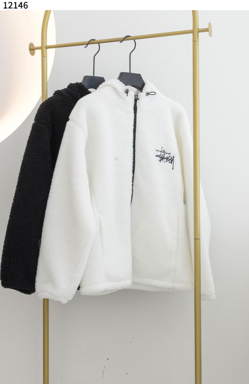 스투시 [Stüssy] 융기모 백 로고 보아 플리스 풀집업 후드 자켓 신상입고