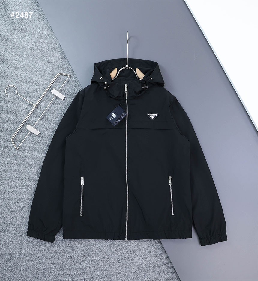 [PRADA] 프라다 리나일론 삼각로고 후드 자켓
