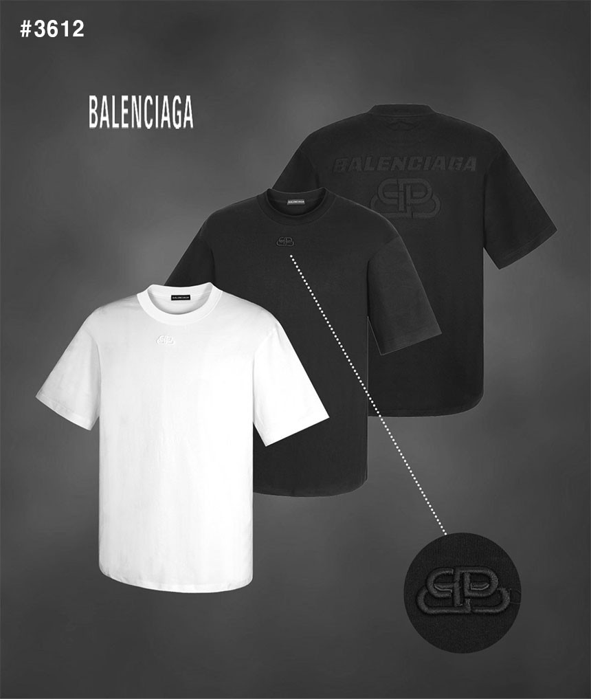 [BALENCIAGA] 발렌시아가 BB 백 로고자수 라운드 오버핏 티셔츠