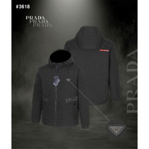 [PRADA] 프라다 나일론 포켓로고 후드 바람막이