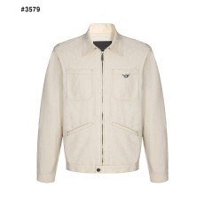 [PRADA] 프라다 샴브레이 블루종 재킷 내츄럴