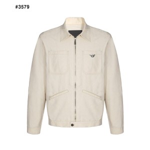 [PRADA] 프라다 샴브레이 블루종 재킷 내츄럴