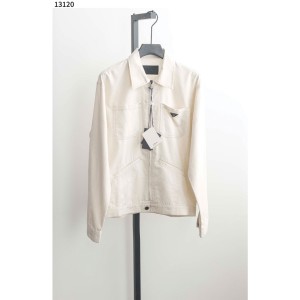 프라다 [PRADA] 샴브레이 블루종 자켓 내츄럴 신상입고