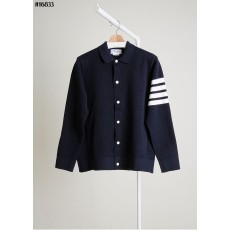 [THOM BROWNE] 톰브라운 코튼 울 릴렉스드 버튼 니트 카라 자켓
