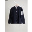 [THOM BROWNE] 톰브라운 코튼 울 릴렉스드 버튼 니트 카라 자켓