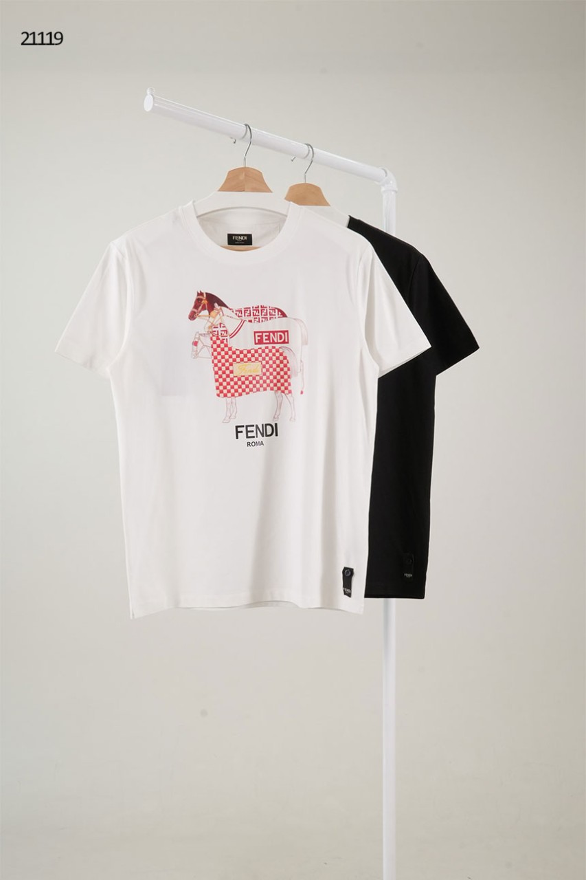 [FENDI] 펜디 홀스 레터링 디자인 로고 반팔 티셔츠
