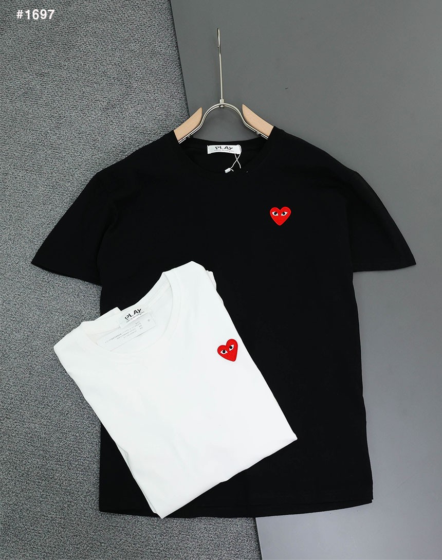 [Comme des Garcons] 꼼데가르송 레드 하트 반팔 티셔츠