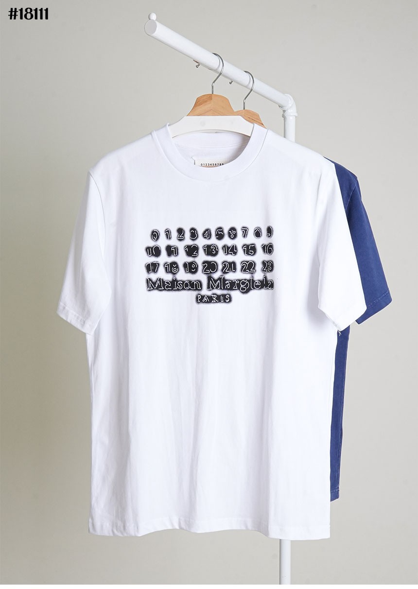 [Maison Margiela] 메종마르지엘라 빈티지 넘버링 자수 로고 코튼 크루넥 티셔츠
