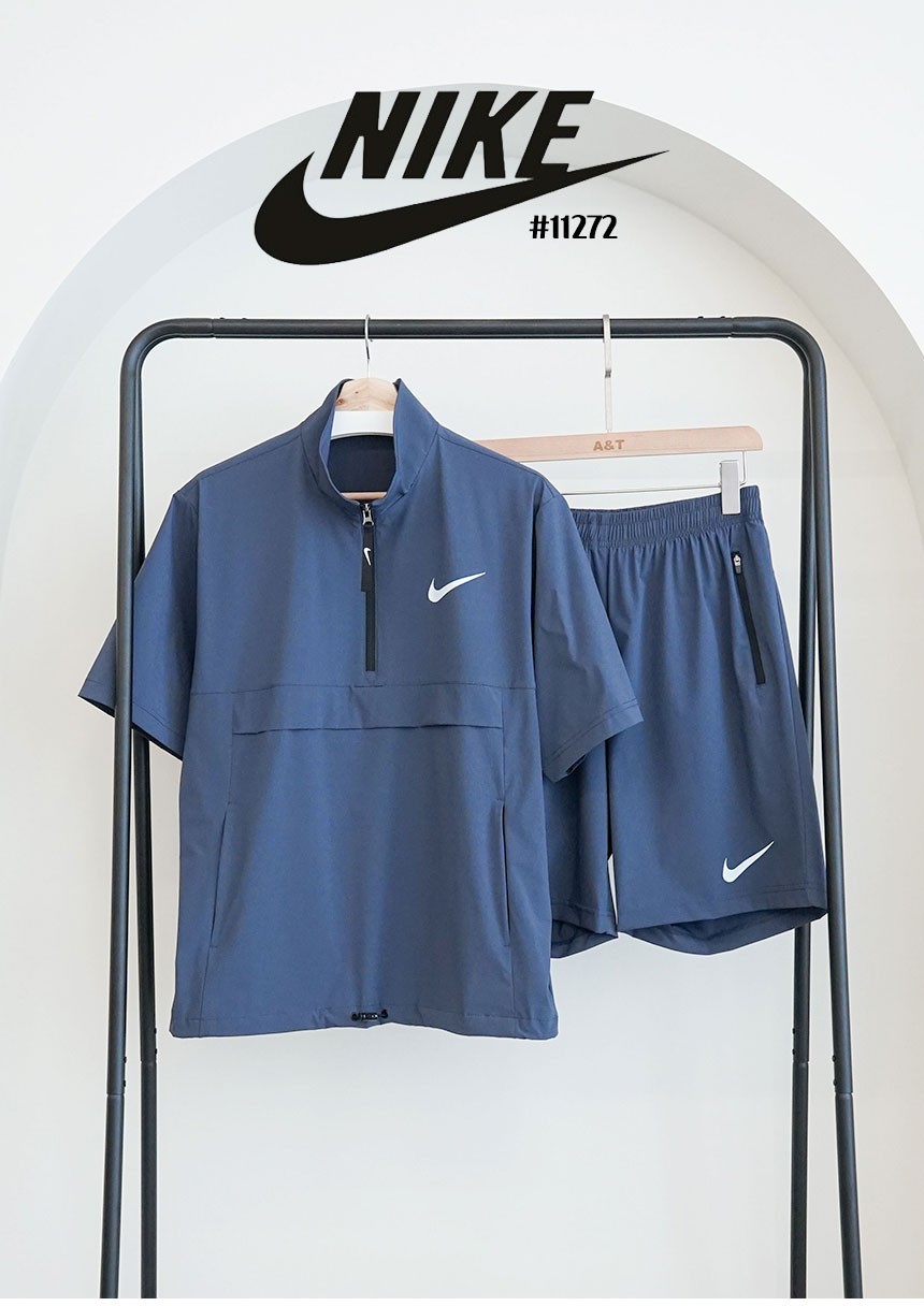 [NIKE] 나이키 남성 심플 백로고 반팔 아노락 & 5부 셋