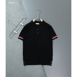 [MONCLER] 몽클레어 트위드 클래식 카라 반팔 니트