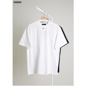 [PRADA] 프라다 삼각 로고 베이직 코튼 크루넥 티셔츠