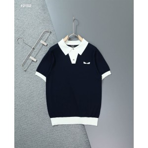 [FENDI] 팬디 몬스터 아이 클래식 카라 반팔 니트