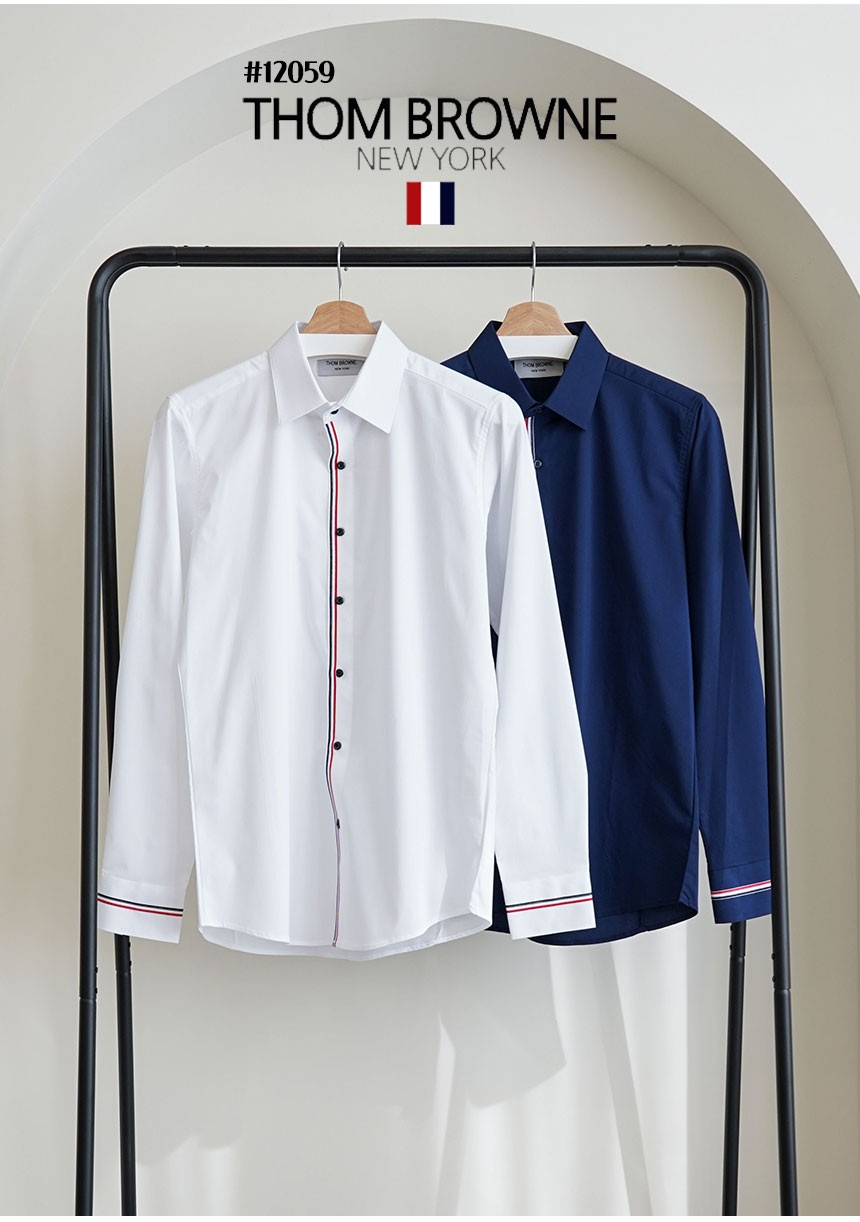 [THOM BROWNE] 톰브라운 남성 베이직 삼선 코튼 포플린 셔츠