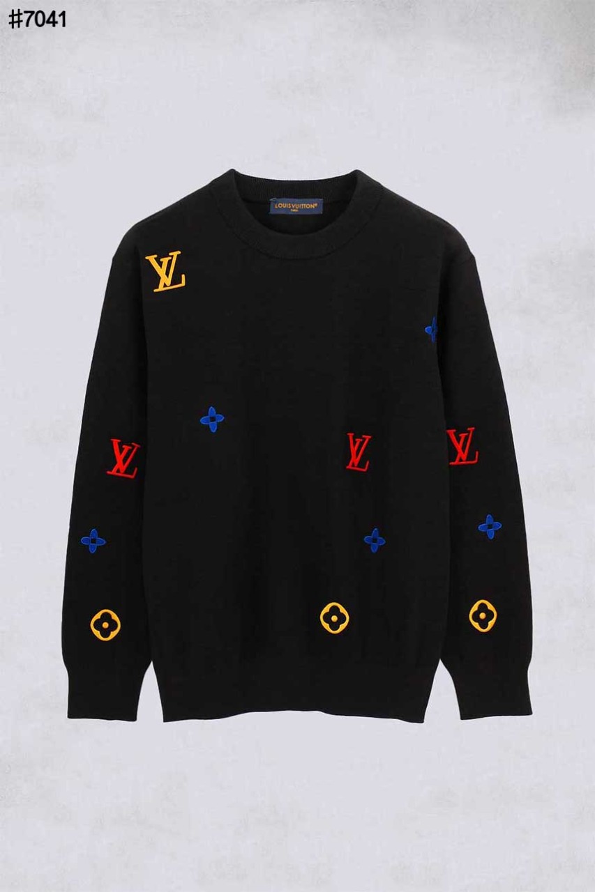[LOUIS VUITTON] 루이비통 모노그램 멀티 컬러 자수 울 자카드 니트 풀오버