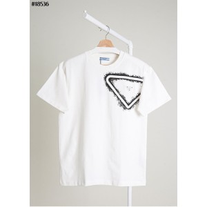 [PRADA] 프라다 반플레이트 나염 클래식 코튼 저지 티셔츠