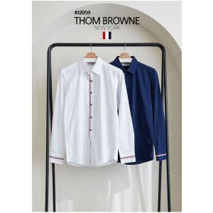 [THOM BROWNE] 톰브라운 남성 베이직 삼선 코튼 포플린 셔츠