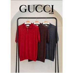 [GUCCI] 구찌 Shell Buttons GG로고 반팔 니트 티셔츠