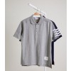 [THOM BROWNE] 톰X라운 니트 숄더 4-바 완장 코튼 폴로 셔츠