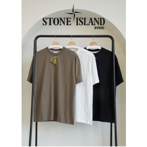 [STONE ISLAND] 스톤아일랜드 하이드 빈티지로고 오버핏 반팔티셔츠