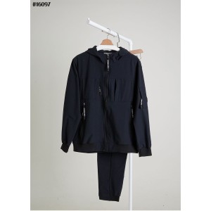 [CP.company] 씨피컴퍼니 남성 렌즈 패치 포켓 후드 자켓 & 밴딩 카고 조거 팬츠 셋