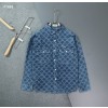 [CELINE] 셀린느 트리오페 자카드 데님 셔츠