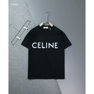 [CELINE] 셀린느 클래식 레터링 로고 라운드 티셔츠