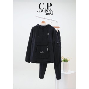 [CP.company] 씨피컴퍼니 남성 포켓 빅자수 로고 후드 아노락 & 포켓 조거 팬츠 셋