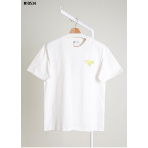 [DIOR] 크리스찬 디올 자수 로고 화이트 코튼 저지 티셔츠