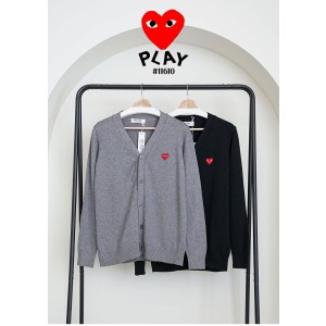 [Comme des Garcons] 꼼데가르송남성 미니 레드하트 로고 브이넥 니트 가디건