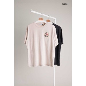 [MONCLER] 몽클레어 빅로고 패치 가먼트다잉 반팔 라운드