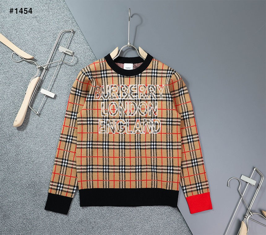 [BURBERRY] 버버리 빈티지 체크 로고 라운드 니트