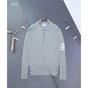 [THOM BROWNE] 톰브라운 사선 케이블 카라 니트