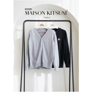 [MAISON KITSUNE] 메종키츠네 남성 스몰 폭스 헤드 브이넥 니트 가디건