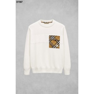 [BURBERRY] 버버리 체크 라벨 메리노 울 하이브리드 니트 풀오버
