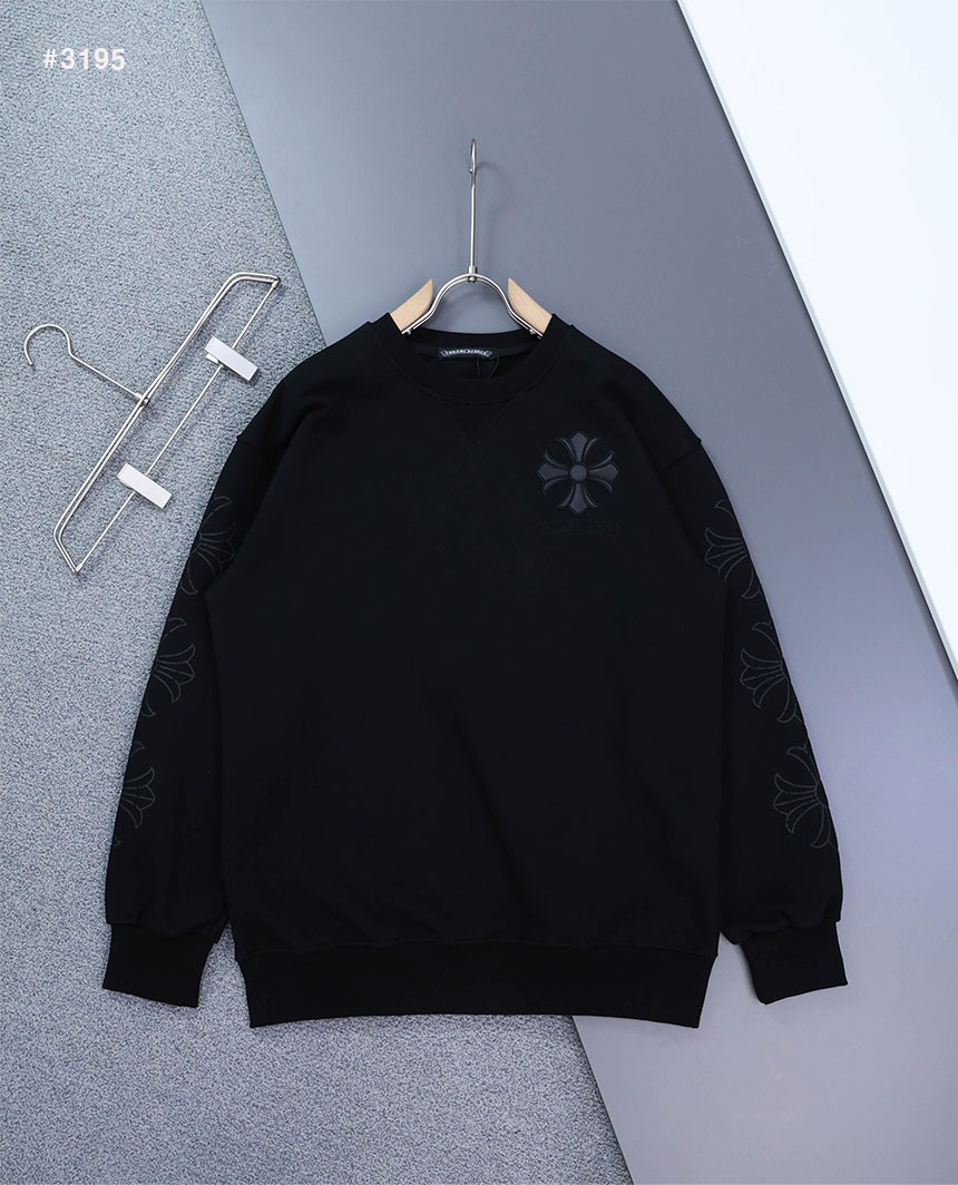 [Chrome Hearts] 크롬하츠 CH플러스 레더 패치 오버핏 라운드 맨투맨