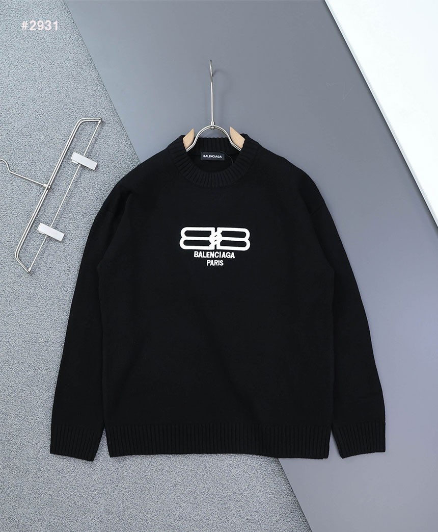 [BALENCIAGA] 발렌시아가 BB 자수 클래식 라운드 니트